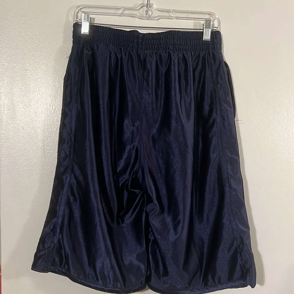 Linea Uomo mens dark blue athletic shorts. Elastic drawstring waist